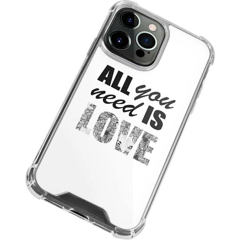 All You Need Is Love BW iPhone 14 Pro Clear Case
